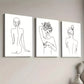 3pcs Modern Elegant Simple Style Female Wall Art Set Canvas Framed 40x60cm - High Quality Print 100% Australian Made Wall Canvas Ready to Hang