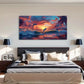 Sunrise Seascape Dolphin Marine Wall Art Canvas Office Home Room Framed 120x60cm