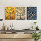 3pcs Tree Life And Song Bird Stained  Metal Print Ready to Hang Art