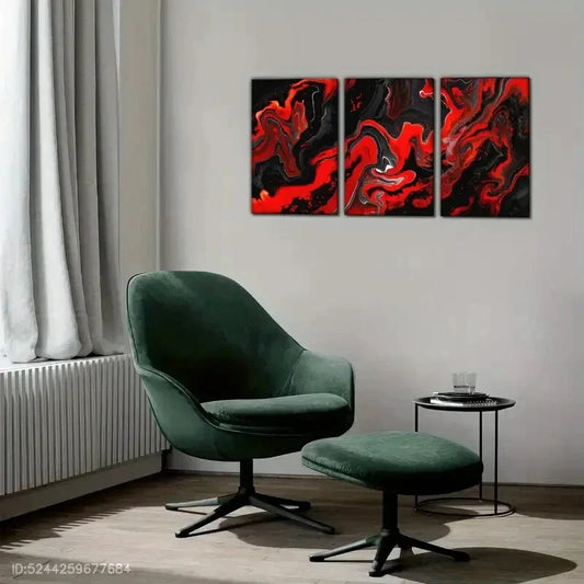 3pcs Abstract Art Decoration Watercolor Poster Metal Print Ready to Hang Art