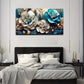 Blooming Flowers Wall Art Canvas Office Home Room Framed 80x45cm