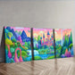 3pcs Charming old castle Wall Art Set Canvas Framed 40x60cm - High Quality Print 100% Australian Made Wall Canvas Ready to Hang