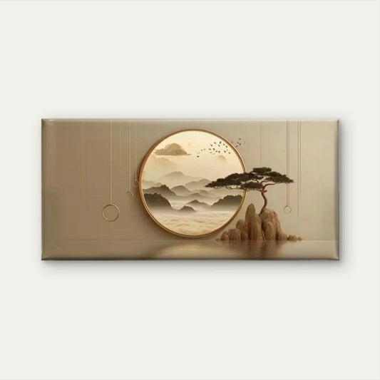 Minimalist Natural Landscape Wall Art Canvas Office Home Room Framed 80x45cm