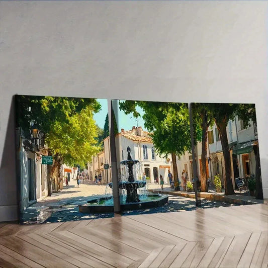 3pcs Ancient City Canal Scenes Wall Art Set Canvas Framed 40x60cm - High Quality Print 100% Australian Made Wall Canvas Ready to Hang