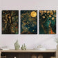 3pcs Depicting a Girl Illuminated by The Moon Metal Print Ready to Hang Art