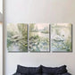 3pcs Pond with Water Lilies, White Swans, Metal Print Ready to Hang Art