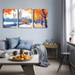 3pcs Romantic Autumn London Street Wall Art Set Canvas Framed 40x60cm - High Quality Print 100% Australian Made Wall Canvas Ready to Hang