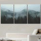 3pcs Mountain Forest Fog Modern Metal Print Ready to Hang Art