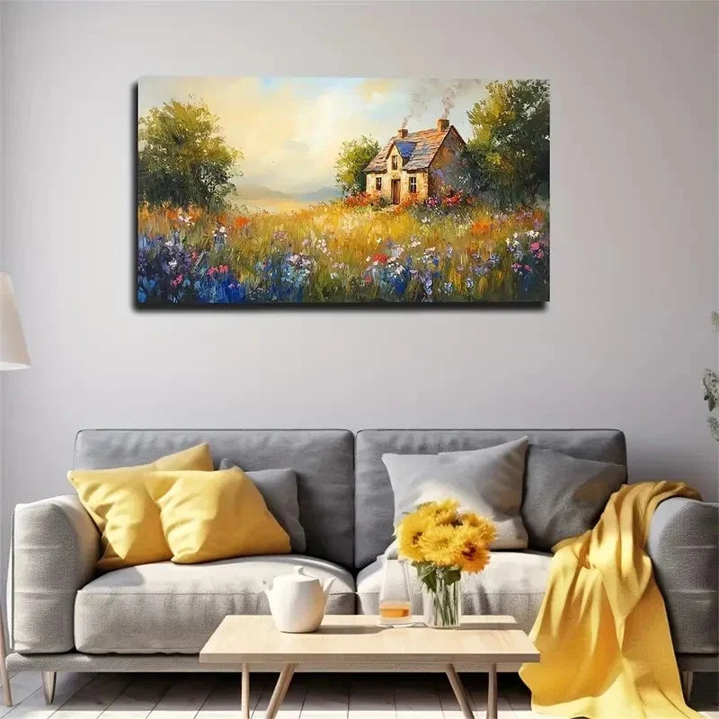 Warm Tones Of Sunlit Clouds Wall Art Canvas Office Home Room Framed 80x45cm