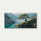 Mountain Landscape with Bonsai Wall Art Canvas Office Home Room Framed 80x45cm