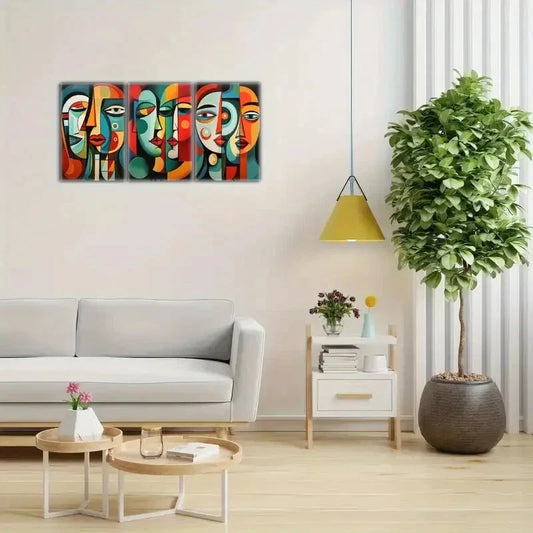 3pcs Female Portrait Art Poster Retro Style Poster Metal Print Ready to Hang Art