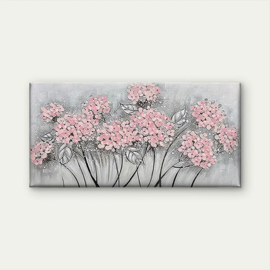 Pink Flower Tree Floral Wall Art Canvas Office Home Room Framed 80x45cm