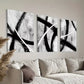3pcs Black Gray White Geometric Paint Canvas Framed 40x60cm - High Quality Print 100% Australian Made Wall Canvas Ready to Hang