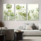 3pcs Serene Green for Lotus Leaves Abstract Metal Print Ready to Hang Art