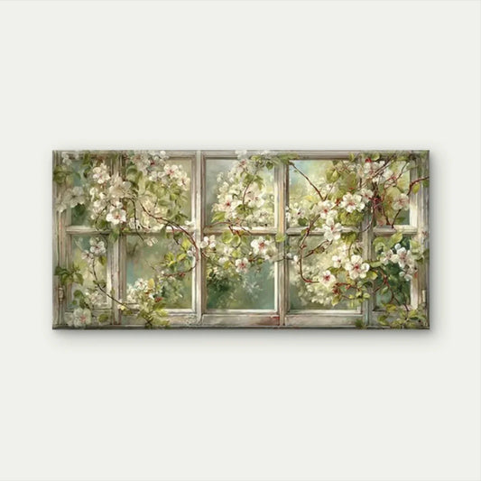 Floral &with Blooming Vines Wall Art Canvas Office Home Room Framed 80x45cm
