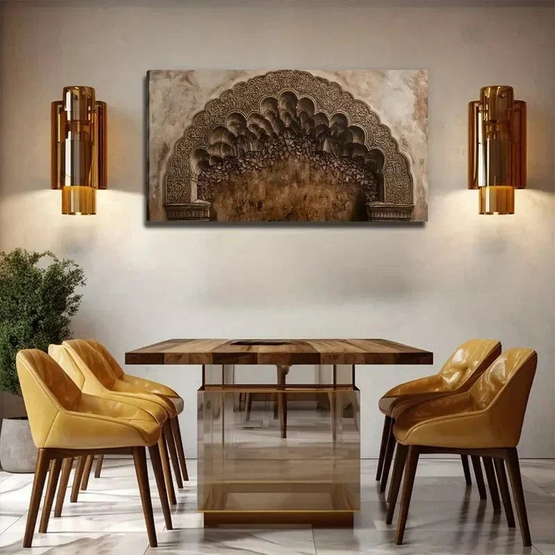 Architecture Beige Perfect Wall Art Canvas Office Home Room Framed 120x60cm