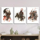 3pcs Samurai Watercolor , Fully Armed Warrior Metal Print Ready to Hang Art