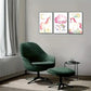 3pcs Rainbow & Clouds Colorful Hair Unicorn Metal Print Ready to Hang Art