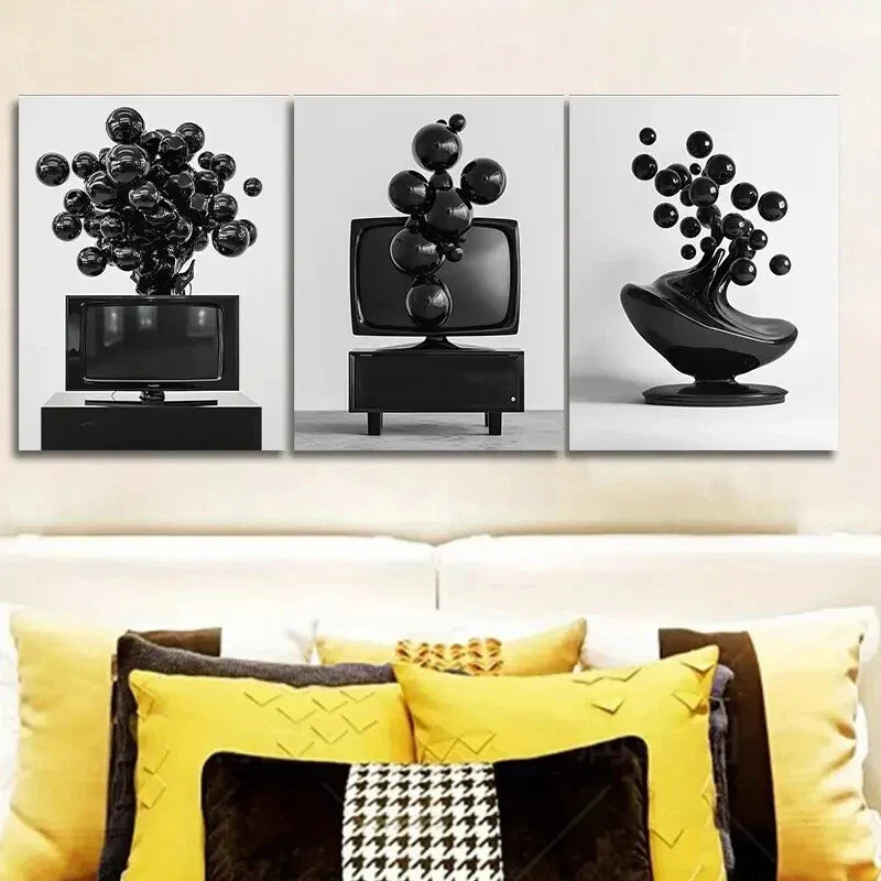 3pcs Many Floating Spheres Wall Art Set Canvas Framed 40x60cm - High Quality Print 100% Australian Made Wall Canvas Ready to Hang