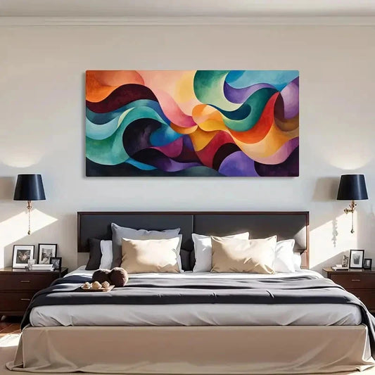 Modern Abstract Geometric Wall Art Canvas Office Home Room Framed 120x60cm
