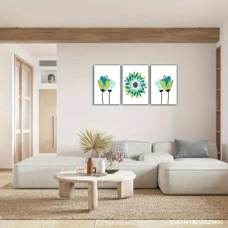 3pcs Abstract Art Watercolor Art Style Metal Print Ready to Hang Art