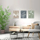 3pcs Boho Botanical Rustic Leaves Metal Print Ready to Hang Art