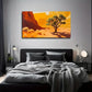 Sunrise A Tree In The Desert Wall Art Canvas Office Home Room Framed 80x45cm