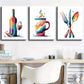 3pcs modern abstract kitchen decoration coffee Wall Art Set Canvas Framed 40x60cm - High Quality Print 100% Australian Made Wall Canvas Ready to Hang