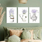 3pcs The Lavender in the Teapot and Campanula Metal Print Ready to Hang Art