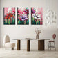 3pcs Flowers Space Theme Decoration Metal Print Ready to Hang Art