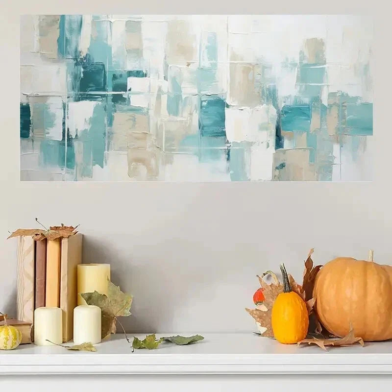 Nordic Minimalist Geometric Wall Art Canvas Office Home Room Framed 80x45cm
