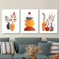 3pcs Abstract, modern circle balance, floral Metal Print Ready to Hang Art