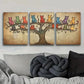 3pcs Whimsical Cat Tree Cute Adorable Perfect Wall Art Set Canvas Framed 40x60cm - High Quality Print 100% Australian Made Wall Canvas Ready to Hang