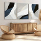 3pcs Abstract Blue Dark Blue White Gray Black Wall Art Set Canvas Framed 40x60cm - High Quality Print 100% Australian Made Wall Canvas Ready to Hang