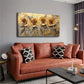 Vibrant Four Golden Roses Wall Art Canvas Office Home Room Framed 120x60cm