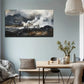 Majestic White Horses In Misty Wall Art canvas office home room framed 120x60cm