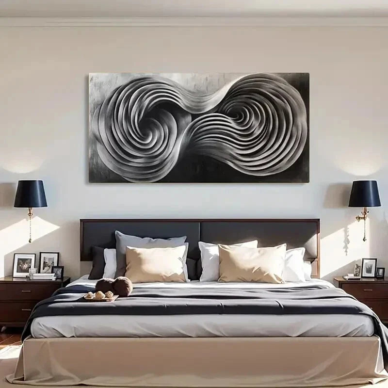 Visual Illusion Abstract Swirl Wall Art Canvas Office Home Room Framed 120x60cm