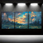 3pcs Vivid Sky Colors Painting Metal Print Ready to Hang Art