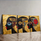 3pcs Black and Golden portrait abstract painting Wall Art Set Canvas Framed 40x60cm - High Quality Print 100% Australian Made Wall Canvas Ready to Hang
