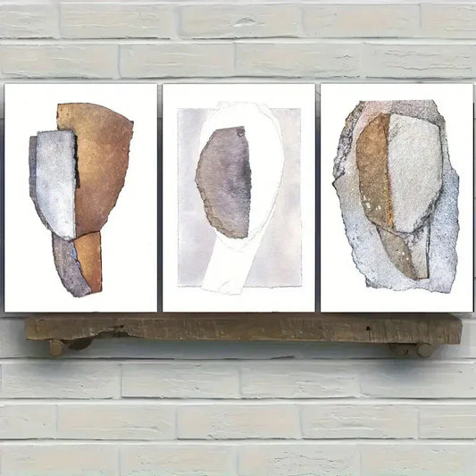 3pcs Decor Minimalist Abstract Art Stylish Metal Print Ready to Hang Art