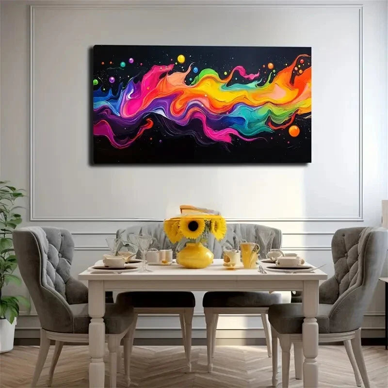 Colors Blending Like Flowing Wall Art Canvas Office Home Room Framed 120x60cm