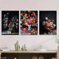 3pcs Elegant Flower Bouquet Metal Print Ready to Hang Art