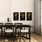 3pcs Golden Metal Microphone  Metal Print Ready to Hang Art