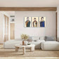 3pcs Surreal Male Portrait Art Modern Art Style Metal Print Ready to Hang Art