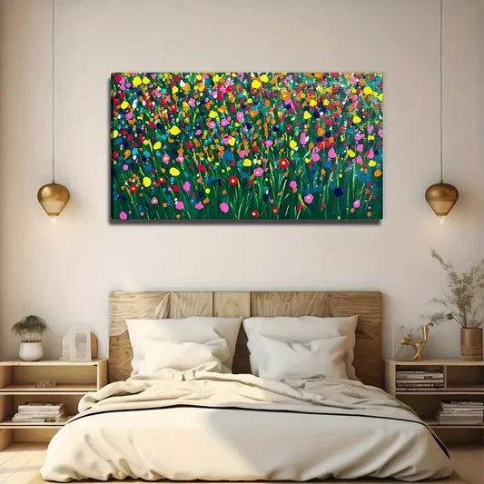 Star Dot Flower Nature Wall Art Canvas Office Home Room Framed 120x60cm
