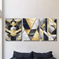 3pcs Marble texture and golden geometric Metal Print Ready to Hang Art