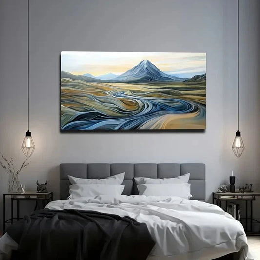 Abstract Landscape Bohemian Wall Art Canvas Office Home Room Framed 120x60cm