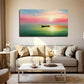 Serene Sunset With Red Sky Wall Art Canvas Office Home Room Framed 120x60cm