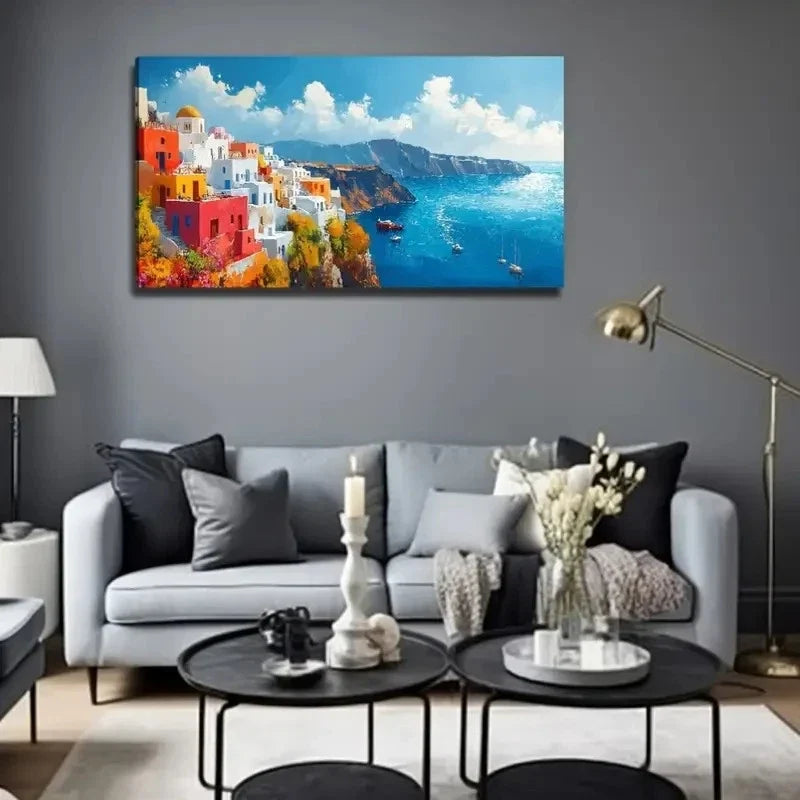 House By The Sea Perfect Wall Art Canvas Office Home Room Framed 120x60cm