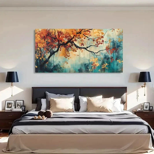 Vibrant Autumn Colors Abstract Wall Art Canvas Office Home Room Framed 120x60cm